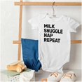 thumbnail image 4 of Milk Snuggle Nap Repeat Babes Routine Romper Boys or Girls Infant Baby Brisco Brands 12M, 4 of 6