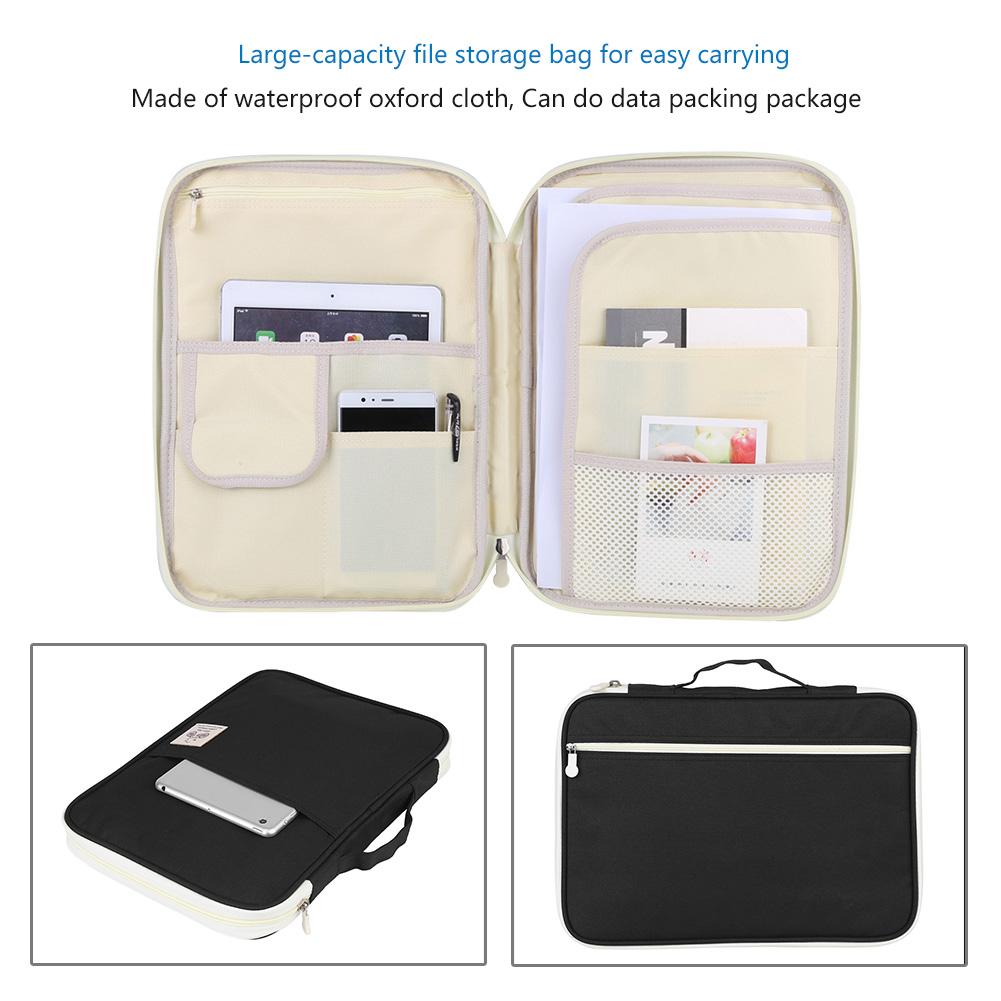 OTVIAP A4 Document Bag File Folder Portfolio Organizer Computer Notebook Zippered Case, File Bag
