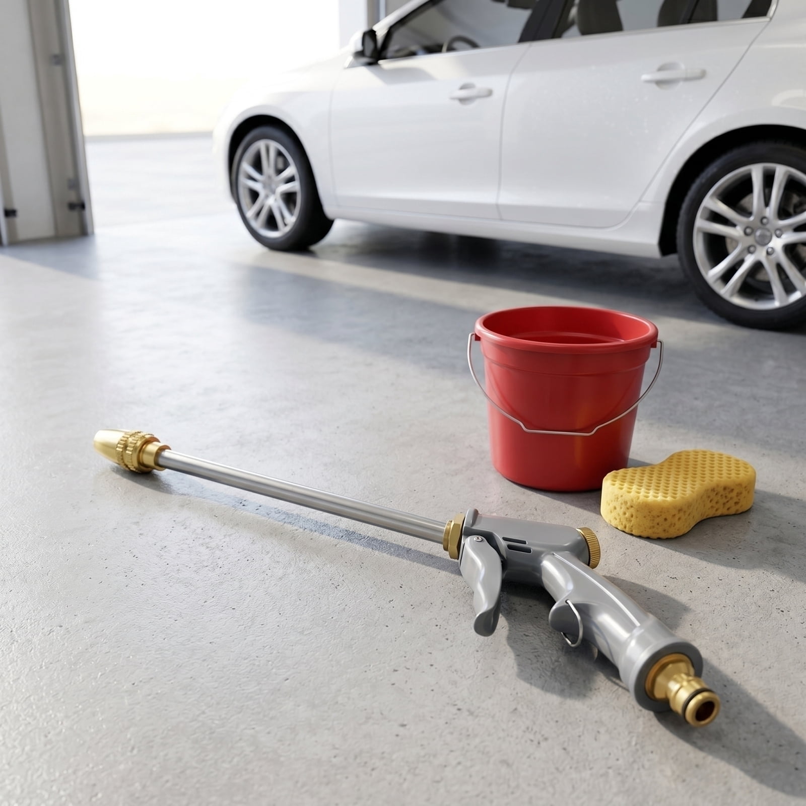 High Pressure Hose Nozzle Heavy Duty Brass Garden Hose Nozzle Direct Jet Stream Water Hose Nozzle for Car Washing Patio Cleaning Watering