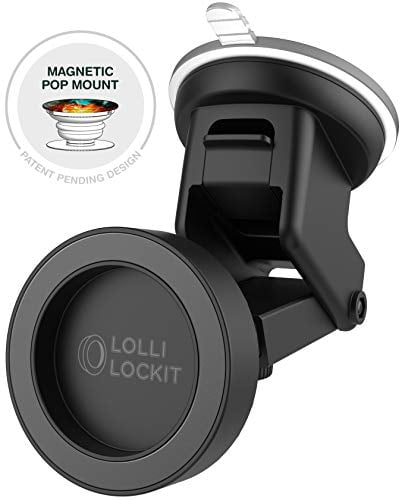 LolliLockit Magnetic Grip Car Mount for Pop Phone Holder, Dash/Window Socket Attachment by LolliLocket
