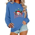thumbnail image 2 of Xdegoge Oversized Christmas Sweatshirt for Women Crew Neck Long Sleeve Tops Xmas Tree Graphic Shirts Cute Christmas T Shirts for Women Graphic Merry Shirt Women, Blue L, 2 of 6