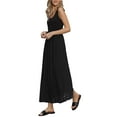 thumbnail image 4 of INSPIRE CHIC Midi Dress for Women's Sleeveless Square Neck Casual Swing Tank Dress M Black, 4 of 6
