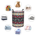 thumbnail image 2 of DouZhe Waterproof Collapsible Large Laundry Baskets, Bohemian Southwestern Native Retro Prints Circular Hamper with Handles, 2 of 7