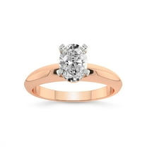 3 Carat IGI Certified Oval Shape Lab Grown Diamond Engagement Ring | 14K Rose Gold |Eloise Solitaire Knife Edge Lab Diamond Ring | FG-VS1-VS2 Quality Friendly Diamonds
