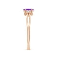 thumbnail image 3 of ANGARA Natural 0.4 Ct. Amethyst with Diamond Solitaire Ring in 14K Rose Gold for Women (Ring Size: 8), 3 of 9