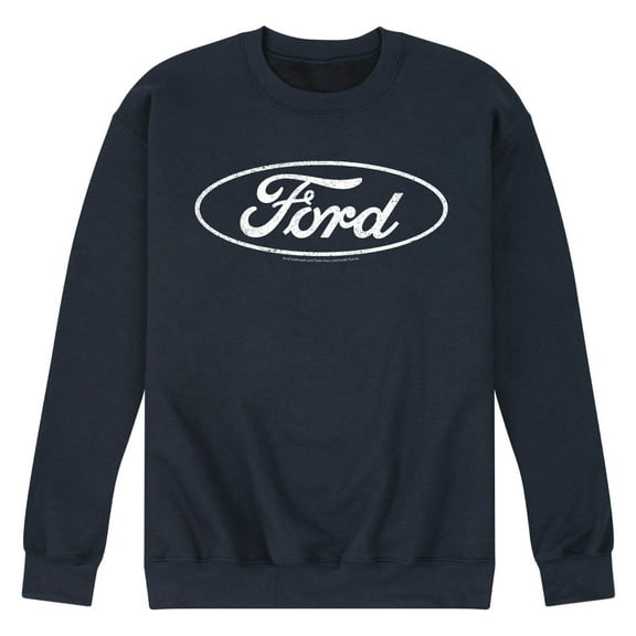 Ford - Ford One Color Circle Logo - Men's Crew Fleece Pullover Sweatshirt