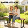 thumbnail image 4 of Outsunny Wood Outdoor Bench for 2 People, 59" Backless Patio Garden Bench, 4 of 10