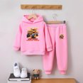 thumbnail image 2 of Boys and Girls Outfit Set Kids Cute Cartoon Print Long Sleeved Hoodie and Pants Casual Set 6-24 Months 2T 3T 4T 5T 6T Children Pink,7-8 Years, 2 of 6