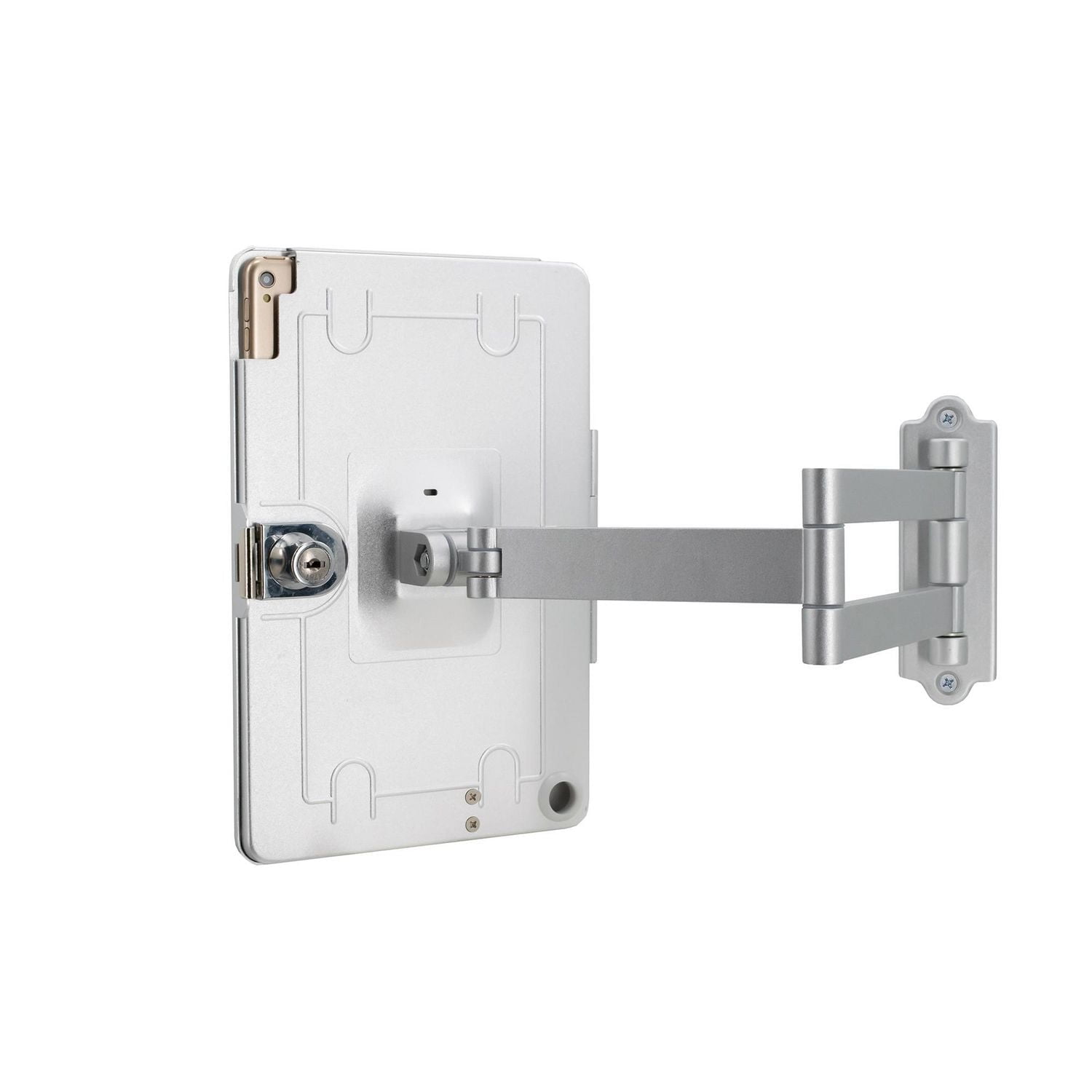 CTA Digital Articulating Wall Mounting Security Enclosure for iPad 7th and 8th Gen, iPad Air 3 and iPad Pro 10.5 - Silver