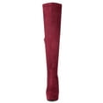 thumbnail image 6 of BLISSFUL STEP Women's Boot Platform Block Heel Over Knee Boots Burgundy 6, 6 of 8