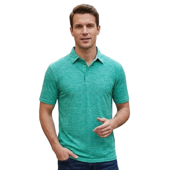 JAJAHO Mens Polo Shirts Solid Color Casual Summer Short Sleeve Breathable Mesh Golf Polo Shirts For Men Comfy Tops