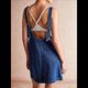 thumbnail image 5 of Minivestido Vaquero para Mujer, con Tirantes Ajustables, Falda Alta, Informal, Tipo Enterito Vaquero. Azul Oscuro M, 5 of 9