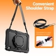 thumbnail image 4 of Case for iPad (A16) 11th Gen 2025/ iPad 10th Gen 10.9 inch 2022, 360 Rotating Stand Handle Shoulder Strap Heavy Duty Shockproof Cover, Black, 4 of 7