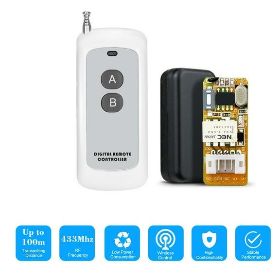 Remote Switch,Remote Switch 1ch Switch Universal Switch Remote 2 Key 433 Switch Relay Universal Receiver 4.5v 5v 9v Universal 3.7v 4.5v Wide Remote 433 Remote Relay 1ch 1pcs 2 3.7v-12v