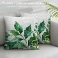 thumbnail image 3 of Orinice  Leaf Throw Pillow Cushion Cover, Watercolor Hand Drawn Style Print Panda Banana Fragipani Tropical Trees Exotic Leaves, Decorative Square Accent Pillow Case, White, 3 of 5