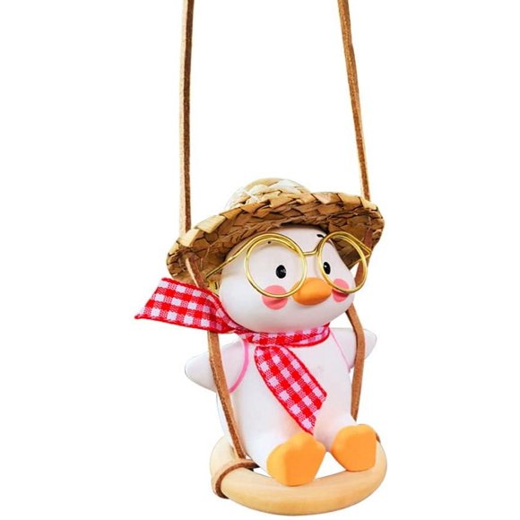 Swinging Duck Car Hanging Ornament,Car Mirror Hanging Accessories(Pink)