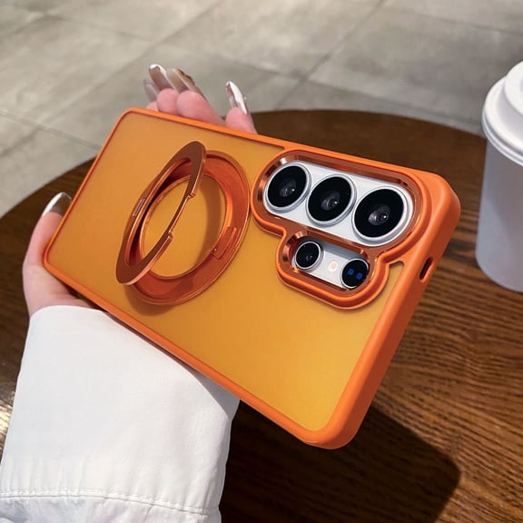 Allytechgroup for Samsung Galaxy S26 Ultra Case, Magnetic Back Cover with Kickstand Shock-Absorbent Anti-Scratch Wireless Charging Compatible Protective Case for Samsung Galaxy S26 Ultra, Orange