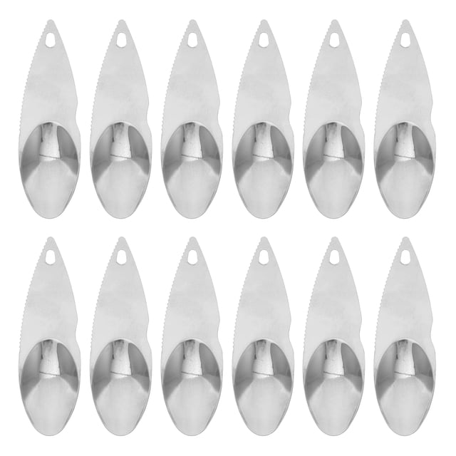 EeaseMX Cuchara dentada de acero para pelar kiwis (12 unidades)