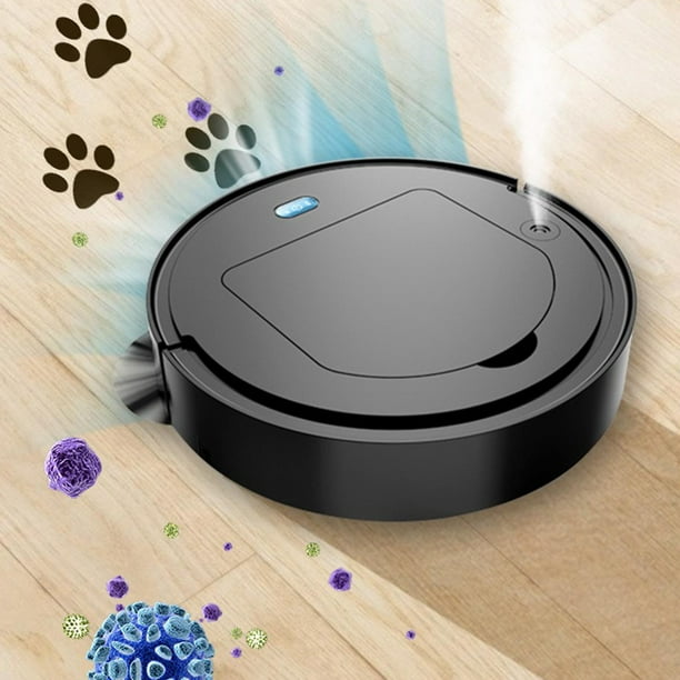 Robot aspirador inalámbrico Soledad Barredora automática de succión carga USB bajo ruido inteligente Negro