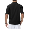 thumbnail image 3 of Tyhengta Men's Cotton Henley Shirt Band Collar Short Sleeve Shirt Casual Summer Lightweight Breathable Shirt, 3 of 7
