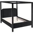 thumbnail image 3 of Bowery Hill Contemporary Black Velvet Upholstered Full Canopy Bed, 3 of 11