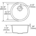 thumbnail image 6 of Elkay Quartz Classic 18-1/8" x 18-1/8" x 7-1/2", Single Bowl Dual Mount Bar Sink, Bisque, 6 of 7