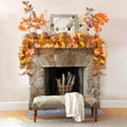 thumbnail image 6 of Simulated Maple Leaf Halloween Rattan Garland for Fall Decorations Indoor Outdoor Autumn Party Hanging Vines, 6 of 6