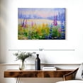thumbnail image 3 of Elephant Stock Floral Wall Art - Horizontal Canvas Wall Art - Living Room Wall Decor - Nature Canvas - Purple And Blue Decor - 36" x 24", 3 of 8