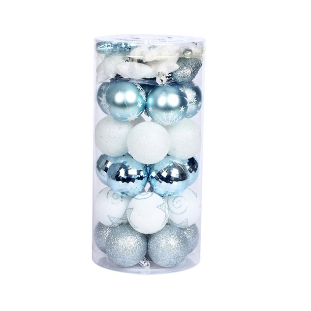 Paquete de 41 adornos de bolas de Navidad, juego de bolas de Navidad pintadas con estrellas, árbol de Navidad, boda, decoración de fiesta