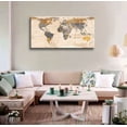 thumbnail image 3 of ADALE Large World Map Poster for Wall Art Canvas Prints Photos Nautical Map Wall Art of The World Map Wall Decor for Office Living Room Bedroom Travel Memory Home Decor Framed 10x8 Inch, 3 of 6
