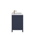 thumbnail image 6 of Ayna Decors Rooh 48 in Navy Blue Bathroom Vanity Set with White Quartz Countertop and Brass Faucet | Pop-Up Drain and P-Trap Included | Gold Hardware, 6 of 10