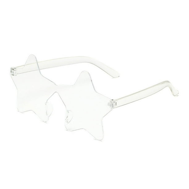 Gafas de sol en forma de estrella para mujeres hombres | Gafas de fiesta UV400 tintadas sin montura | 12 Colores de caramelos | Marco ligero rectangular | Bodas, baile, Halloween, despedidas de
