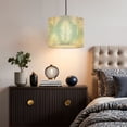 thumbnail image 5 of Coastal Linen Drum Lampshades Palm Coastal Hampton Blue Palm leaves Beach 13"x13"x10" Light Shade for Table Lamps Floor Lamps Drum Lamp Shades Lampshade Replacement Assembly Required, 5 of 8