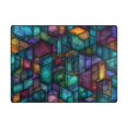 thumbnail image 5 of Yayeee Area Rugs for Living Room 6.7'x4.8' Non Slip Washable Bedroom Floor Carpet, Stained Glass Pattern, 5 of 5