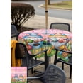 thumbnail image 4 of Easter Gnomes Bunnies Outdoor Tablecloth - 54x54 Inch Square Dining Table Cover, Spring Easter Eggs Floral Pink Wood Waterproof Outdoor Table Cloth with Umbrella Hole & Zipper for Picnic/Patio/Party, 4 of 7