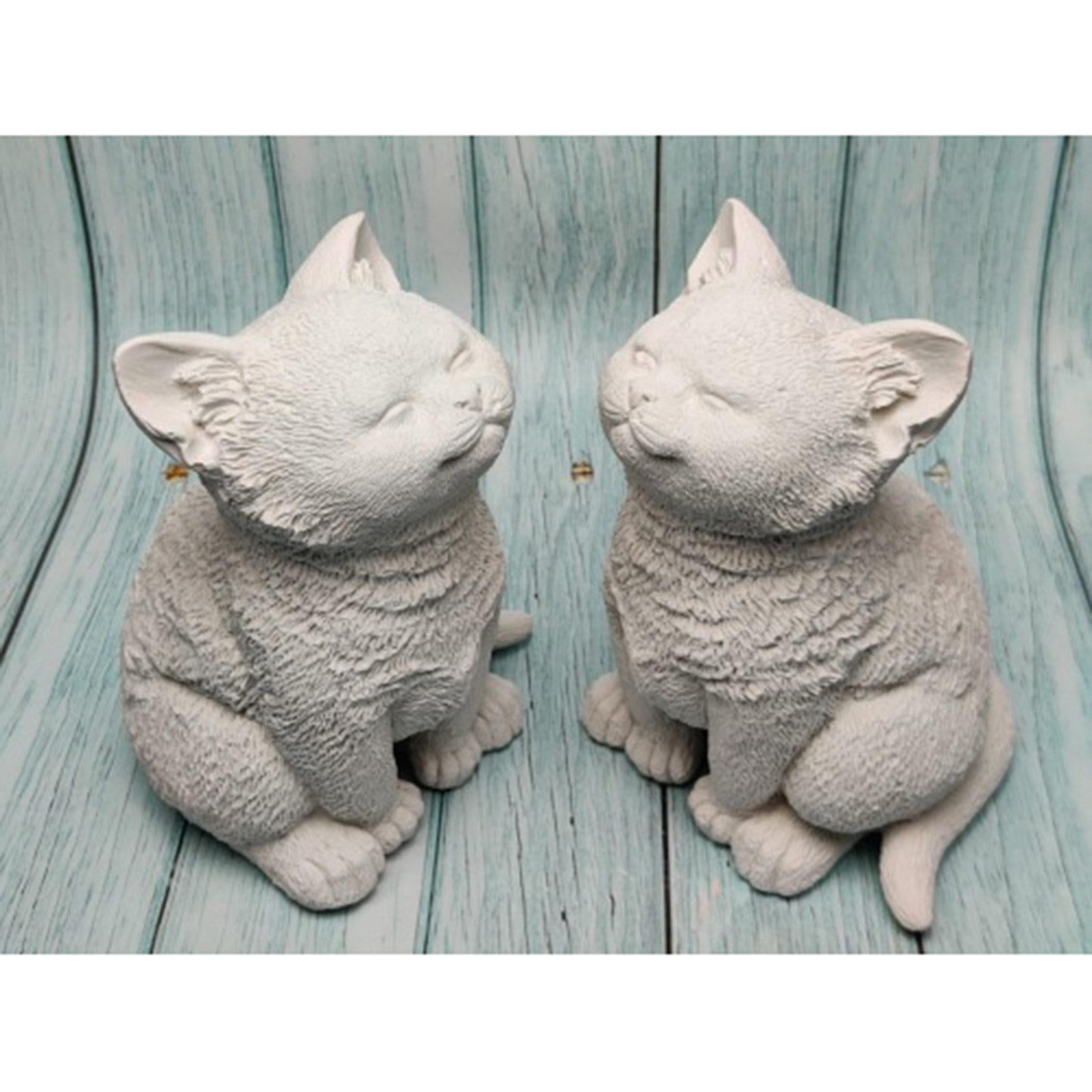 Giaone Large Cats Silicone Mold Gypsum Epoxy Aroma Candle Mould for Home Decoration