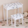 thumbnail image 5 of Ucades Kids Vanity Set with Lights, Panda Kids Make Up Vanity Desk with Mirror for Little Girls, 2 in 1 Princess Girls Makeup Vanity Toddler Vanity Table and Chairs Set with Drawer, Black/White, 5 of 9