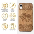 thumbnail image 4 of Case Yard Wooden Case Outside Soft TPU Silicone Slim Fit Shockproof Wood Protective Phone Cover for Girls Boys Men and Women Supports Wireless Charging Royal Elephant Mandala Design case for iPhone-XR, 4 of 7