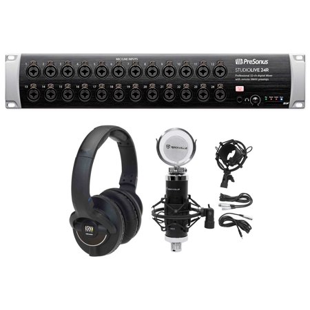 PRESONUS Studiolive 24R Digital Rack Mount Mixer w/24 Preamps+KRK Headphones+Mic