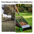 thumbnail image 6 of Push Lawn Sweeper, 26 in Leaf & Grass Collector with 7 Cu. ft. Hopper Bag, 4 Spinning PP Brushes, Durable Steel Construction, Adjustable Height & Rubber Tires for Leaves Grass Cleanup, 6 of 8