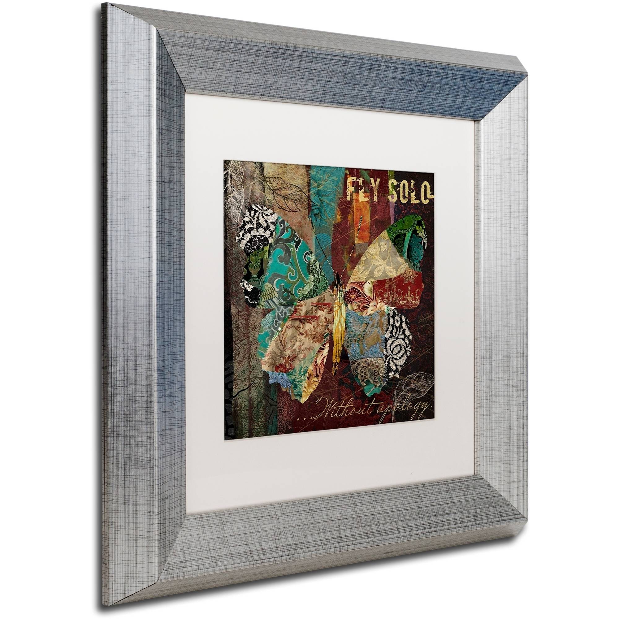 Trademark Fine Art "Winging It I" Canvas Art by Color Bakery White Matte, Silver Frame