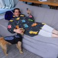thumbnail image 3 of Wearable Oversized Blanket,Space Dinosaur Pattern Wearable Blanket Hoodie for Adults,Cozy Hooded Blankets with Super Pockets,Super Warm Fuzzy Pullover for Women & Men, 3 of 6