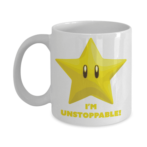 Games Lovers mugs, I'm Unstoppable - White Coffee Mug Porcelain Tea Cup 11 oz - Great Gift