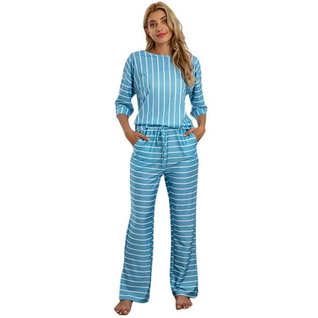 

Women’s Pajama Set Super-Soft Short & Long Sleeve Top with Pants 2 Pack