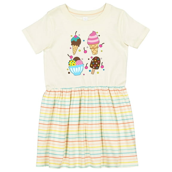 Inktastic Ice Cream with Patterns Girls Toddler Dress