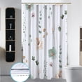 thumbnail image 3 of Decoreagy Stall 36x72in Shower Curtain,Watercolor Floral Shower Curtain Sets,Sage Green Orange Flowers Bathroom Curtains,Modern Minimalist  Bath Curtain, Waterproof Fabric with Hooks, 3 of 15