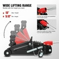 thumbnail image 3 of DNA MOTORING Floor Jack with Socket and Lock, Low Profile Hydraulic Trolley Jack for Cars Lift, 2 Ton (4000 lbs) Capacity, Lifting Range 5.12"-13", Red, TOOLS-00677-RD, 3 of 7