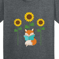 thumbnail image 4 of Inktastic Reading Book Lover Sunflower Fox Youth T-Shirt, 4 of 5