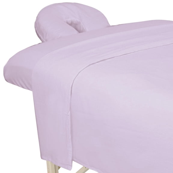 ForPro Premium Flannel 3-Piece Massage Sheet Set, English Rose, for Massage Tables, Includes Flat Sheet, Fitted Sheet and Fitted Face Rest Cover