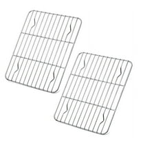 2 Pack Non-stick Baking Rack,Small Cooling Racks for Cooking Grilling,Stainless Steel Roasting Drying Rack,Easy to Clean Grill Wire Rack for Toaster Oven Use